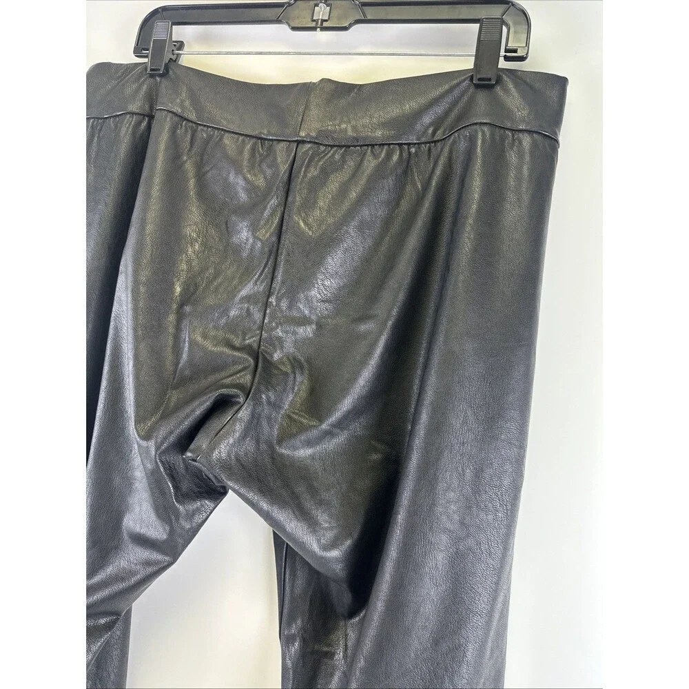 Commando Faux Leather Jogger Pant Black Legging Pull On Pockets Stretch Women XL